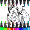 Disegni da colorare carini di Anime Fox Girl